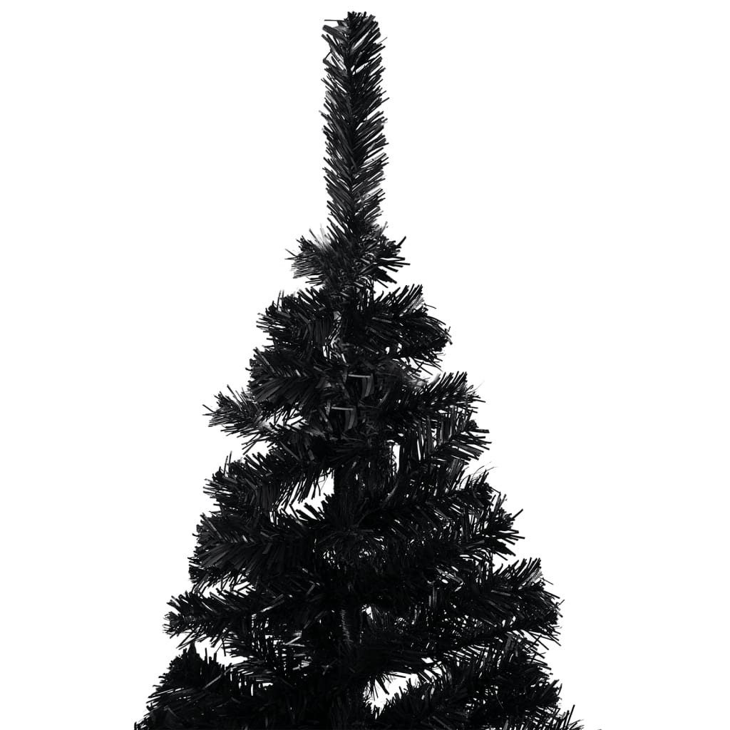 Vidaxl kunstkerstboom avec éclairage et balles de Noël 150 cm PVC noir