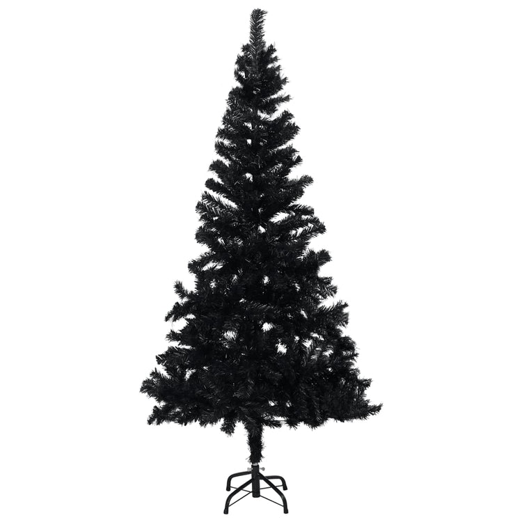 Vidaxl kunstkerstboom avec éclairage et balles de Noël 180 cm PVC noir