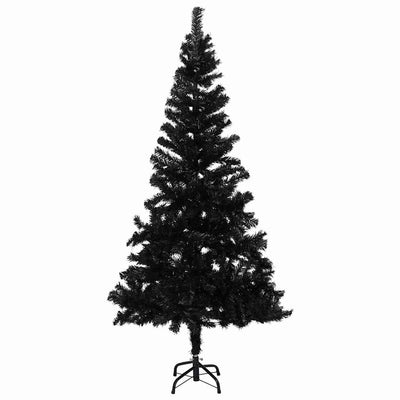 Vidaxl kunstkerstboom avec éclairage et balles de Noël 210 cm PVC noir