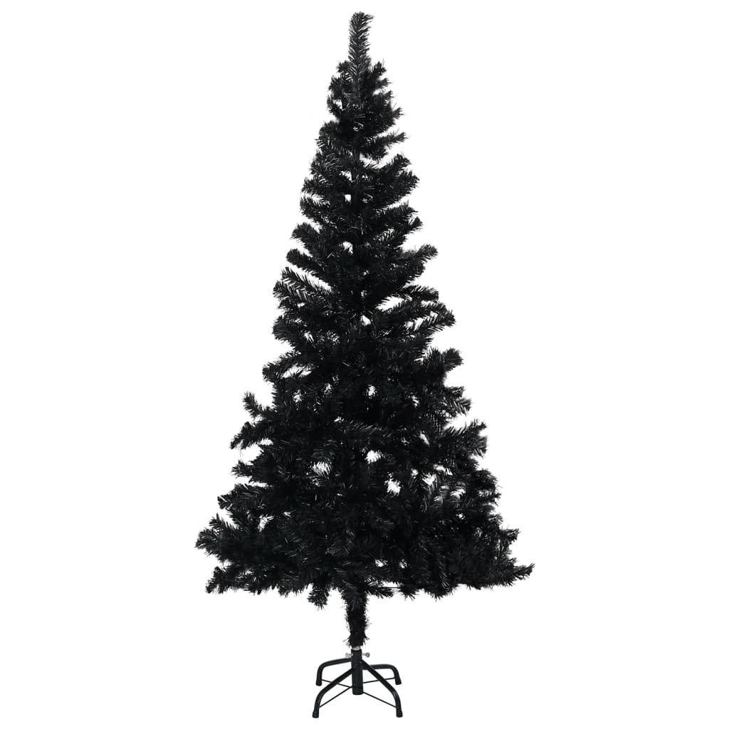 Vidaxl kunstkerstboom avec éclairage et balles de Noël 240 cm PVC noir