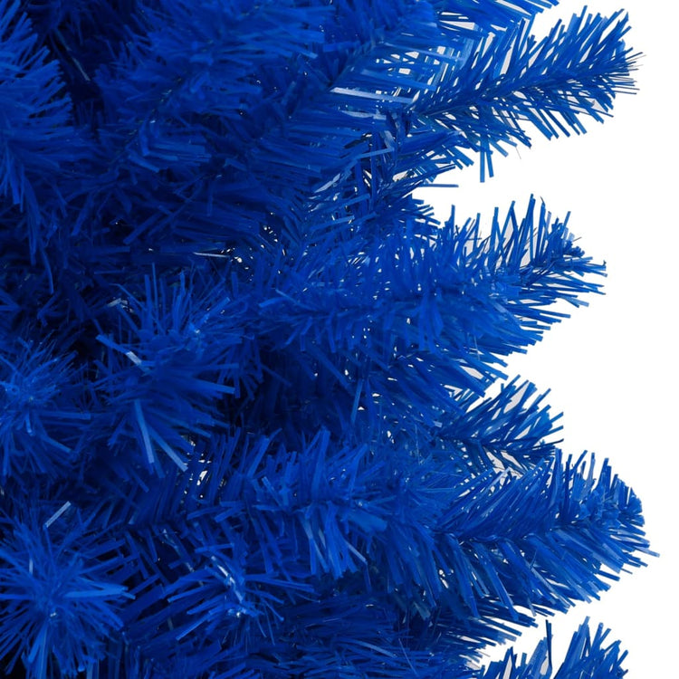 Vidaxl kunstkerstboom avec l'éclairage et les balles de Noël 120 cm PVC bleu