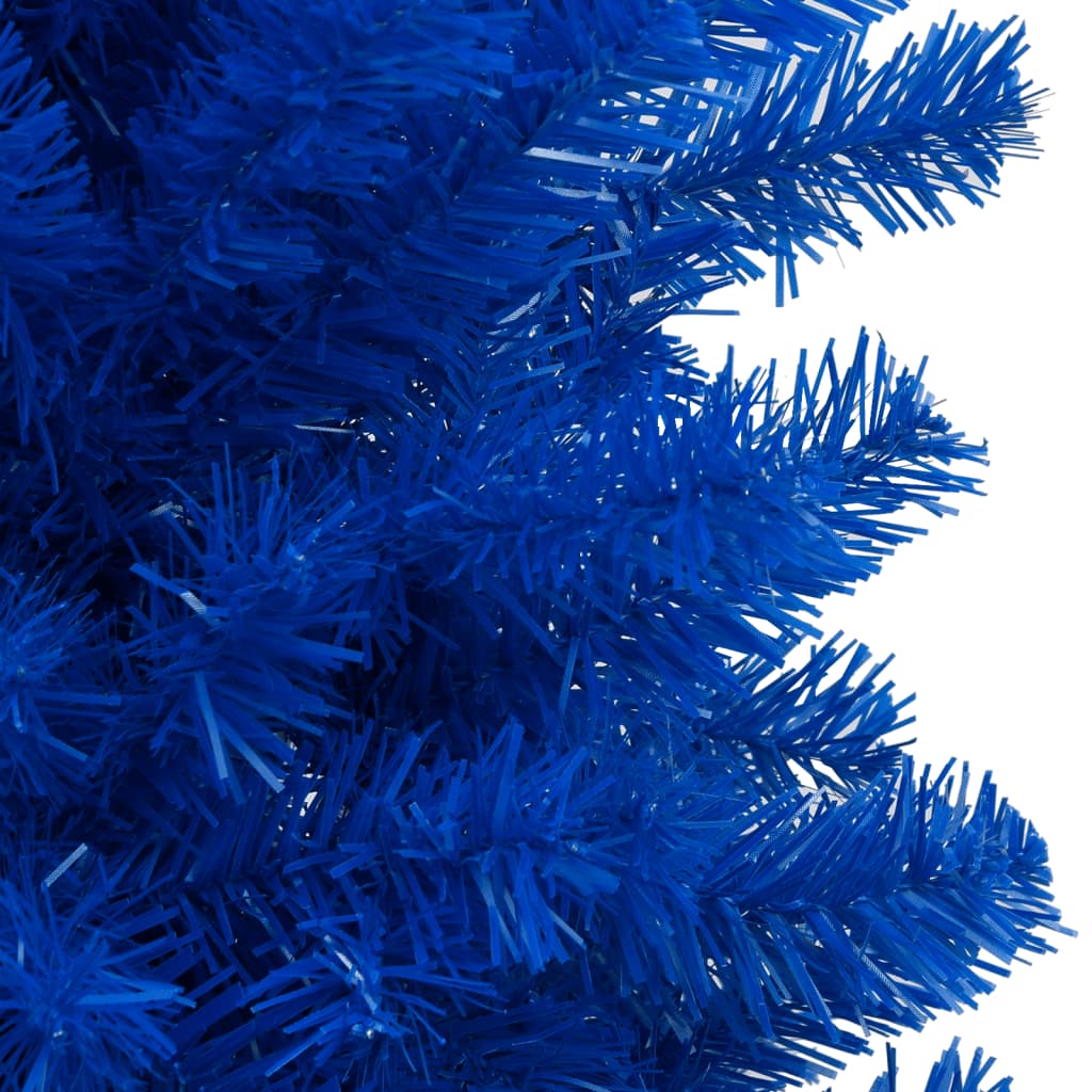 Vidaxl kunstkerstboom avec l'éclairage et les balles de Noël 240 cm PVC bleu