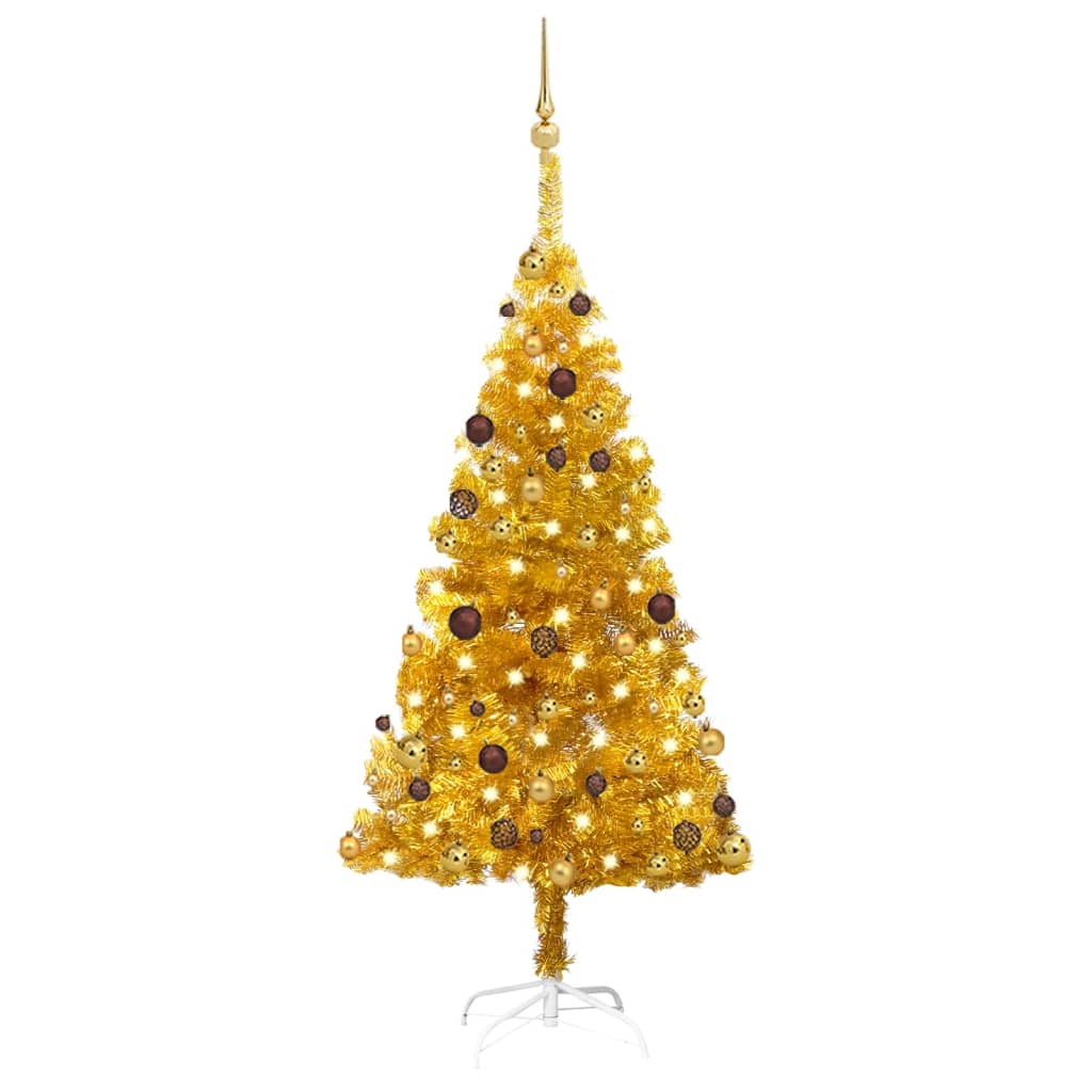 Vidaxl kunstkerstboom avec éclairage et balles de Noël 150 cm