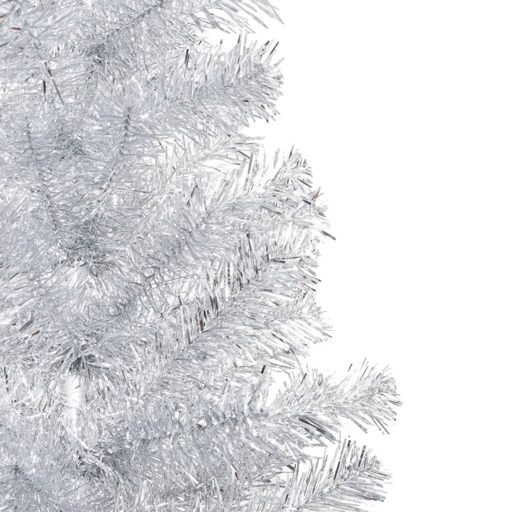 Vidaxl kunstkerstboom avec éclairage et balles de Noël 180 cm argent pour animaux de compagnie