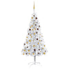 Vidaxl kunstkerstboom avec éclairage et balles de Noël 210 cm argent pour animaux de compagnie