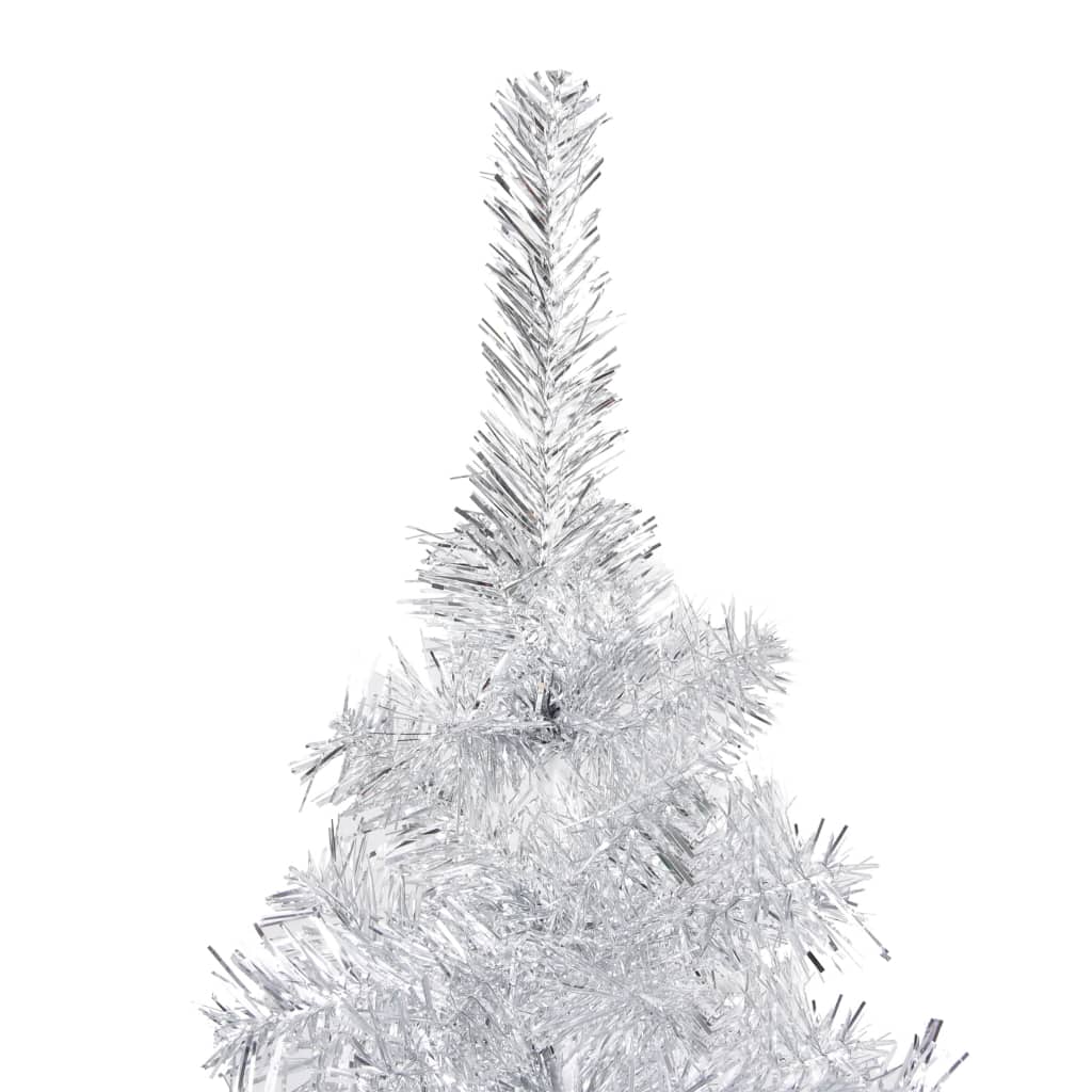 Vidaxl kunstkerstboom avec éclairage et balles de Noël 210 cm argent pour animaux de compagnie