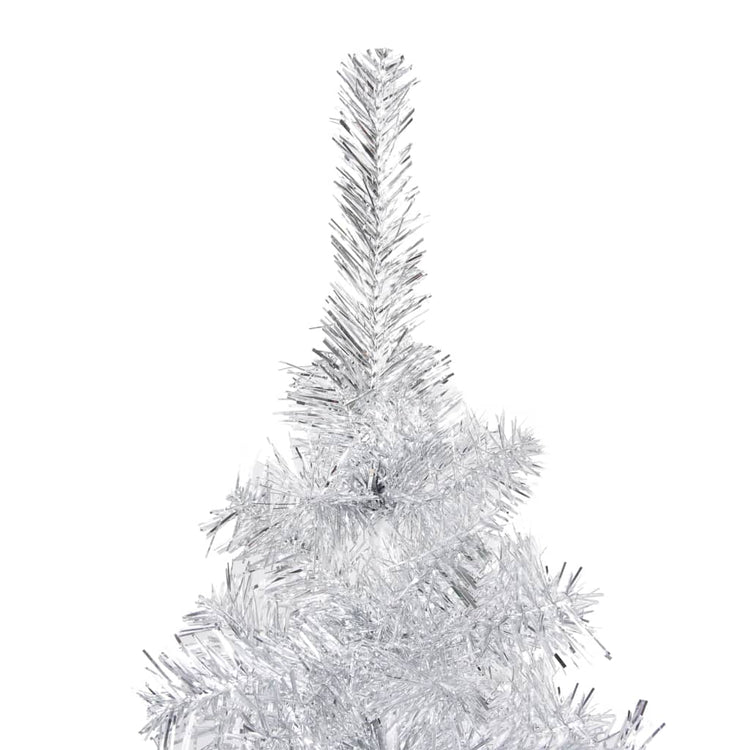 Vidaxl kunstkerstboom avec éclairage et balles de Noël 210 cm argent pour animaux de compagnie