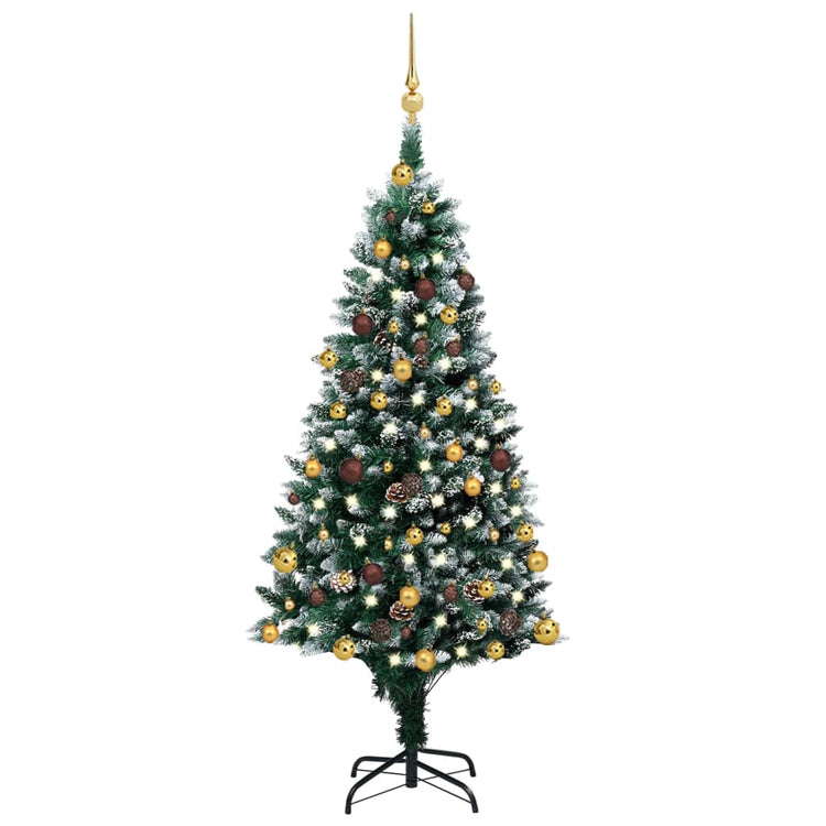 Vidaxl kunstkerstboom avec éclairage balles de Noël cônes 180 c5