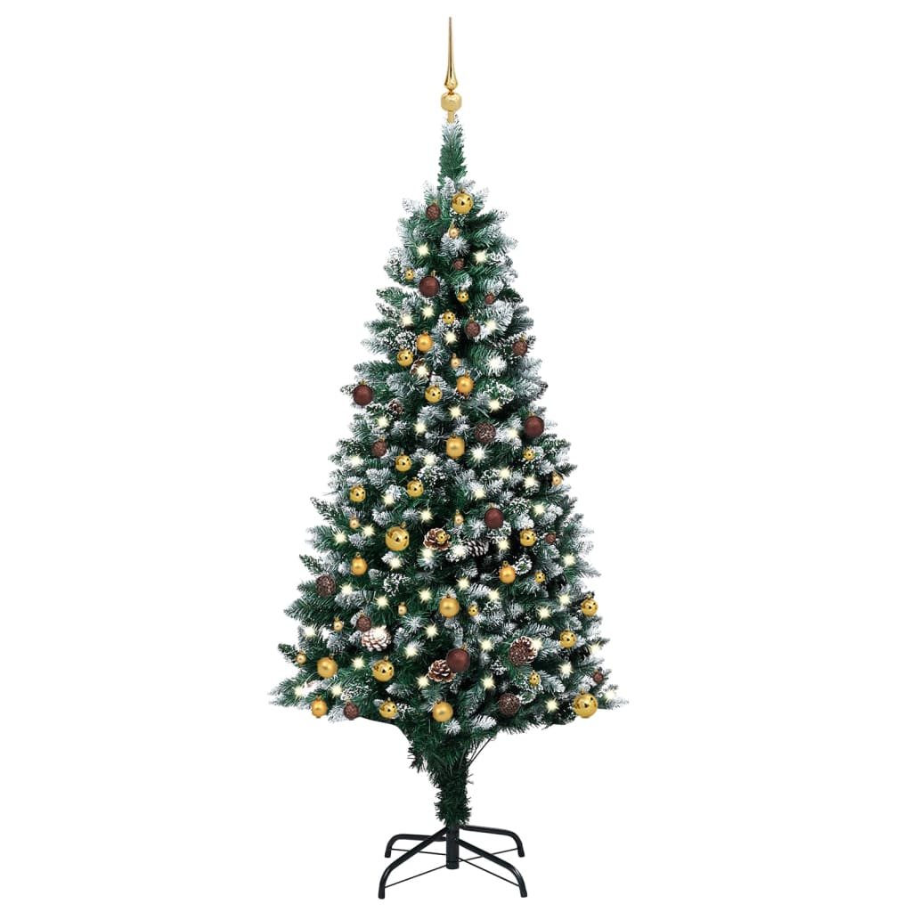 Vidaxl kunstkerstboom avec éclairage balles de Noël pins 210 cm