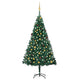 Vidaxl kunstkerstboom avec éclairage et balles de Noël 210 cm en PVC vert