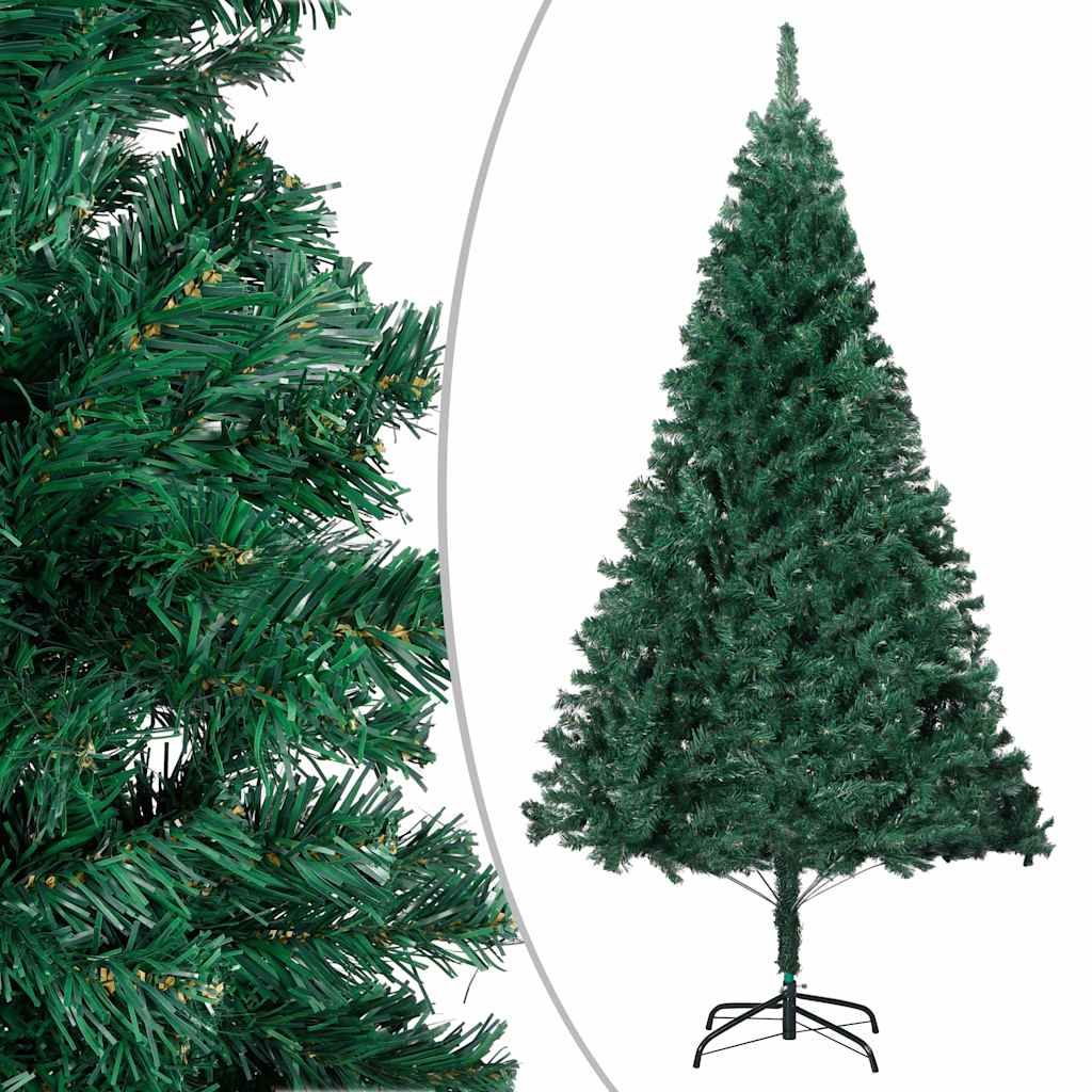 Vidaxl kunstkerstboom avec éclairage et balles de Noël 210 cm en PVC vert