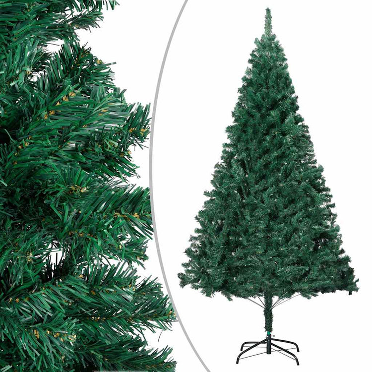 Vidaxl kunstkerstboom avec éclairage et balles de Noël 210 cm en PVC vert