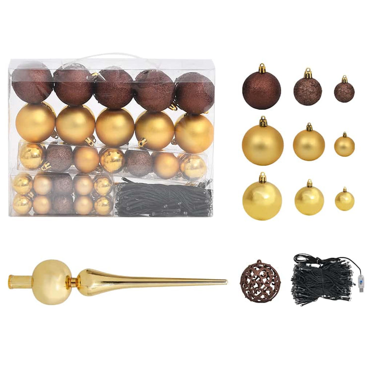 Vidaxl kunstkerstboom avec éclairage et balles de Noël 240 cm verts