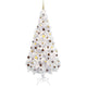 Vidaxl kunstkerstboom avec éclairage et balles de Noël 180 cm PVC blanc