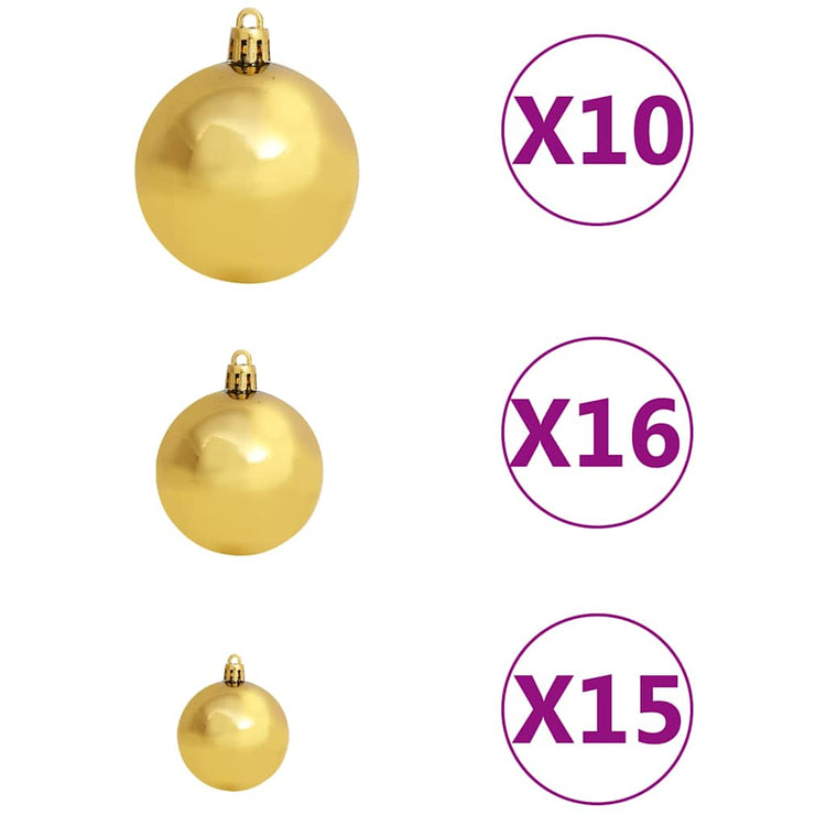 Vidaxl kunstkerstboom avec éclairage et balles de Noël 180 cm PVC blanc