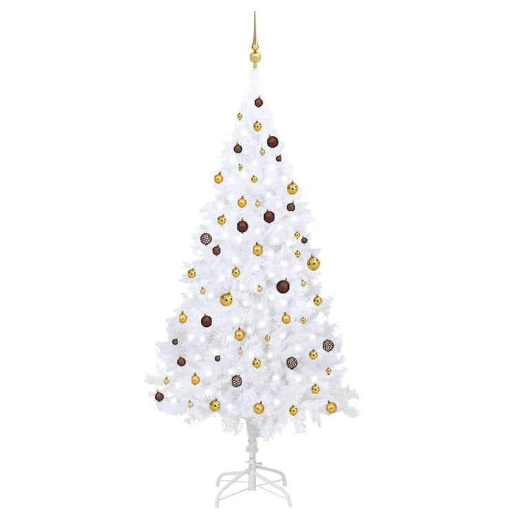 Vidaxl kunstkerstboom avec éclairage et balles de Noël 240 cm blancs