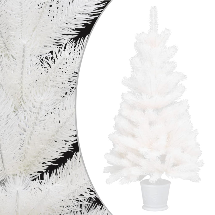 Vidaxl kunstkerstboom avec éclairage et balles de Noël 90 cm blancs
