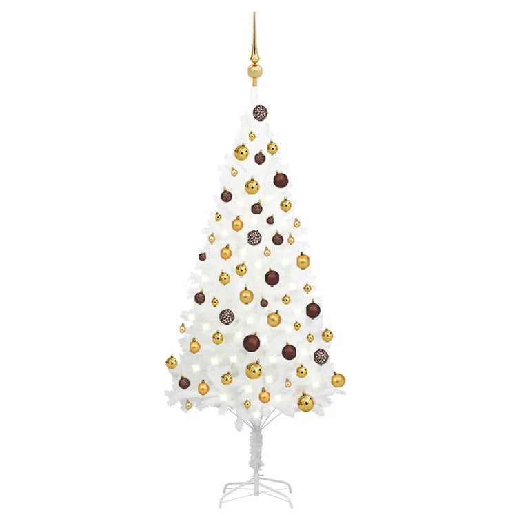 Vidaxl kunstkerstboom avec éclairage et balles de Noël 120 cm blancs