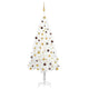 Vidaxl kunstkerstboom avec éclairage et balles de Noël 210 cm PVC blanc