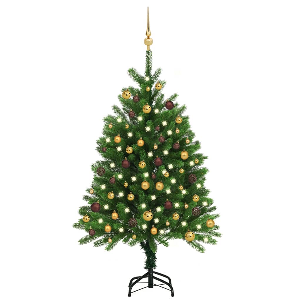 Vidaxl Kunstkerstboom avec l'éclairage et les balles de Noël 120 cm verts