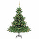 Vidaxl kunstkerstboom nordmann avec les LED et les balles de Noël 210 cm verts