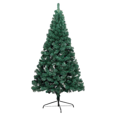 Vidaxl Kunstkerstboom avec l'éclairage et les balles de Noël à demi 210 cm vert