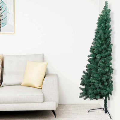 Vidaxl Kunstkerstboom avec l'éclairage et les balles de Noël demi-240 cm verts