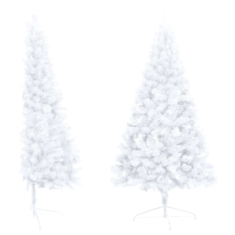 Vidaxl kunstkerstboom avec l'éclairage et les balles de Noël demi-150 cm blancs