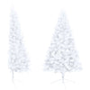 Vidaxl kunstkerstboom avec l'éclairage et les balles de Noël demi-210 cm blancs
