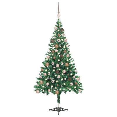 Vidaxl kunstkerstboom avec éclairage et balles de Noël 230 branches 120 cm