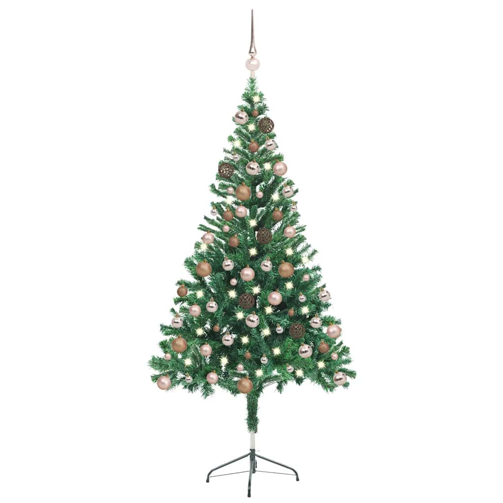 Vidaxl kunstkerstboom avec éclairage et balles de Noël 380 branches 150 cm