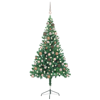 Vidaxl kunstkerstboom avec éclairage et balles de Noël 380 branches 150 cm