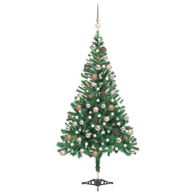 Vidaxl kunstkerstboom avec éclairage et balles de Noël 546 branches 180 cm