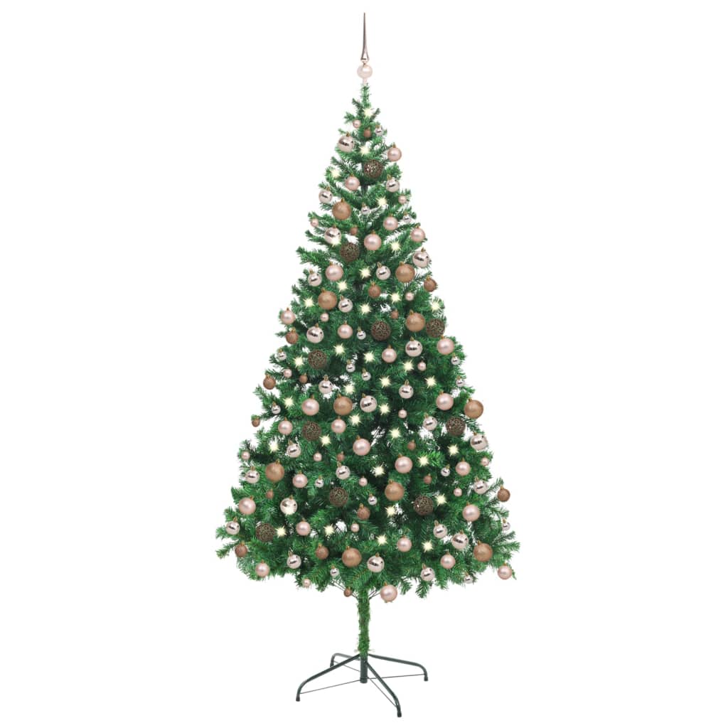 Vidaxl kunstkerstboom avec éclairage et balles de Noël 910 branches 210 cm