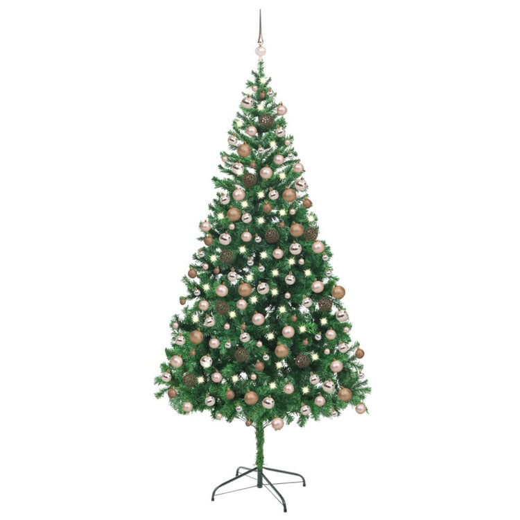 Vidaxl kunstkerstboom avec éclairage et balles de Noël 910 branches 210 cm