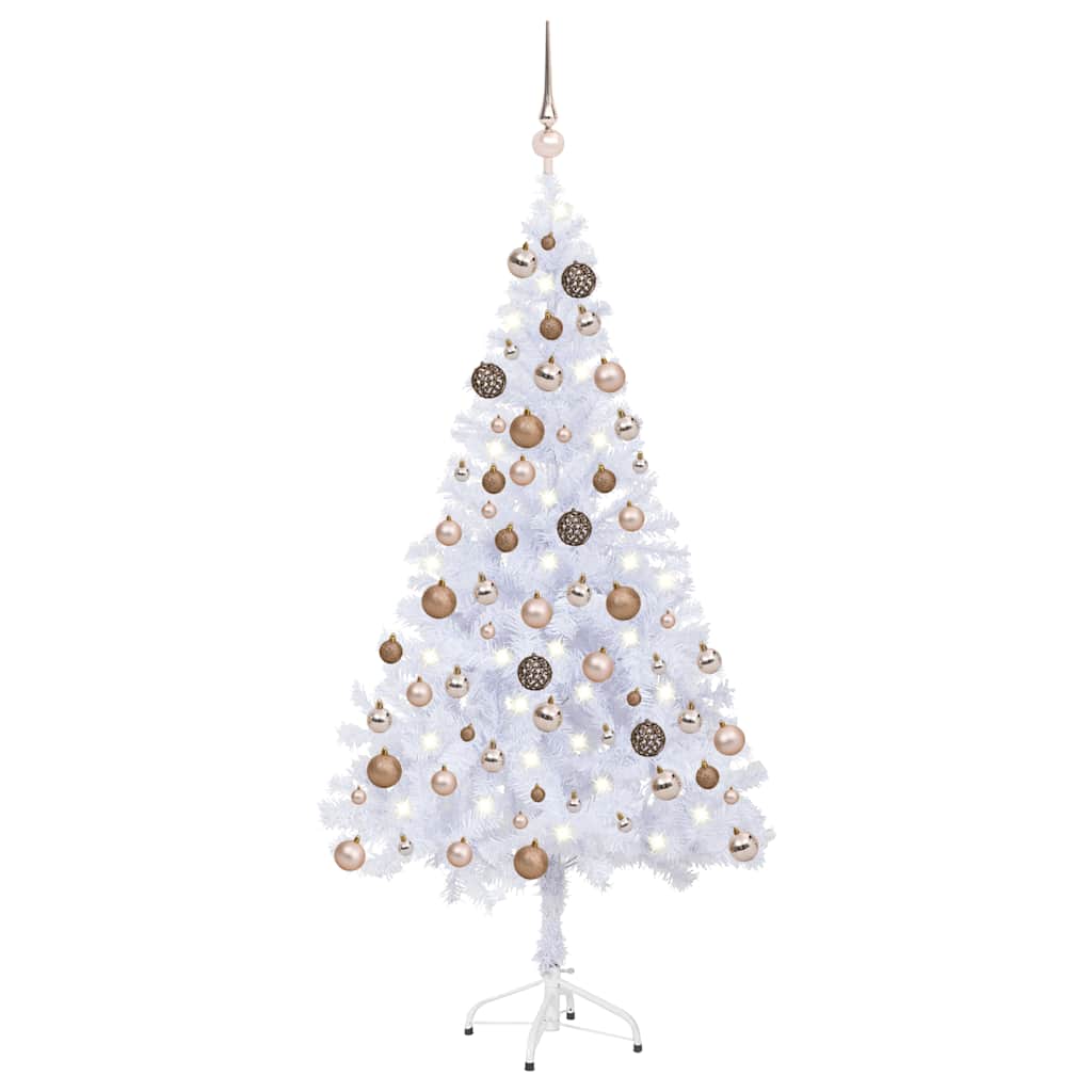 Vidaxl kunstkerstboom avec éclairage et balles de Noël 380 branches 150 cm