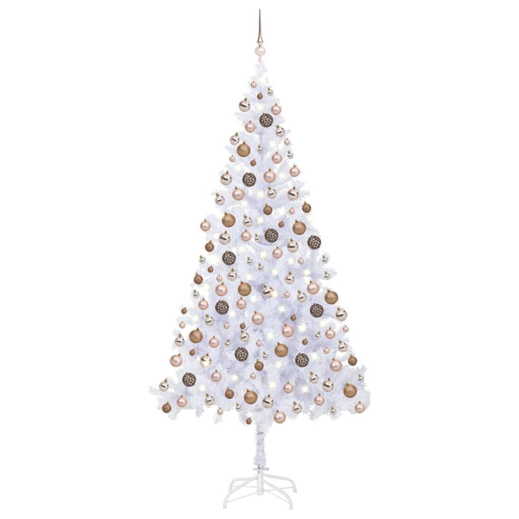 Vidaxl kunstkerstboom avec éclairage et balles de Noël 910 branches 210 cm