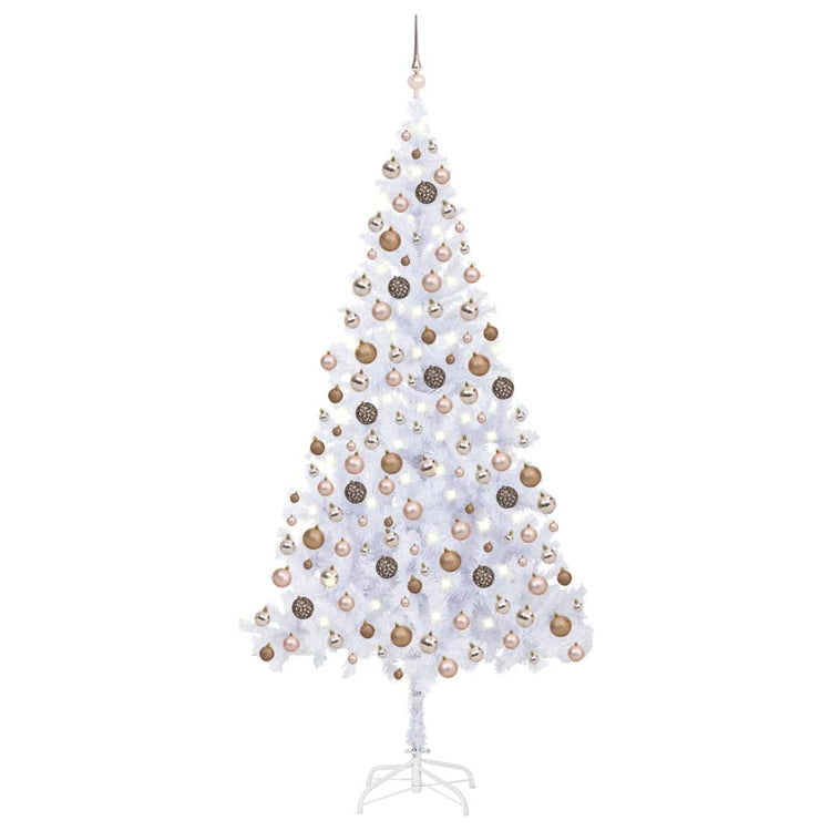 Vidaxl kunstkerstboom avec éclairage et balles de Noël 910 branches 210 cm