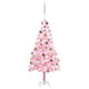 Vidaxl kunstkerstboom avec éclairage et balles de Noël 120 cm PVC rose