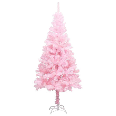 Vidaxl kunstkerstboom avec éclairage et balles de Noël 120 cm PVC rose