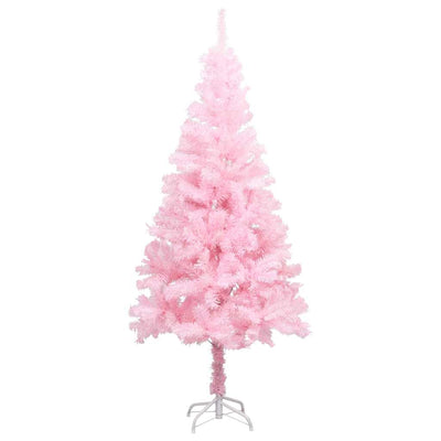 Vidaxl kunstkerstboom avec éclairage et balles de Noël 180 cm PVC rose