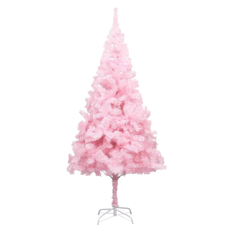 Vidaxl kunstkerstboom avec éclairage et balles de Noël 240 cm PVC rose