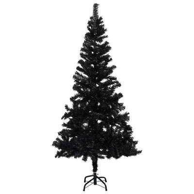 Vidaxl kunstkerstboom avec éclairage et balles de Noël 150 cm PVC noir