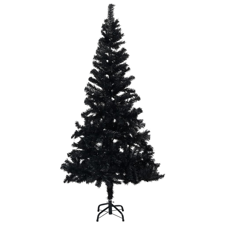 Vidaxl kunstkerstboom avec éclairage et balles de Noël 210 cm PVC noir