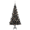 Vidaxl kunstkerstboom avec éclairage et balles de Noël 240 cm PVC noir