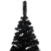 Vidaxl kunstkerstboom avec éclairage et balles de Noël 240 cm PVC noir - afbeelding 3