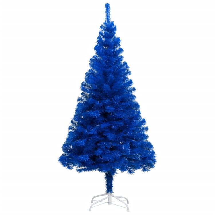 Vidaxl kunstkerstboom avec l'éclairage et les balles de Noël 120 cm PVC bleu