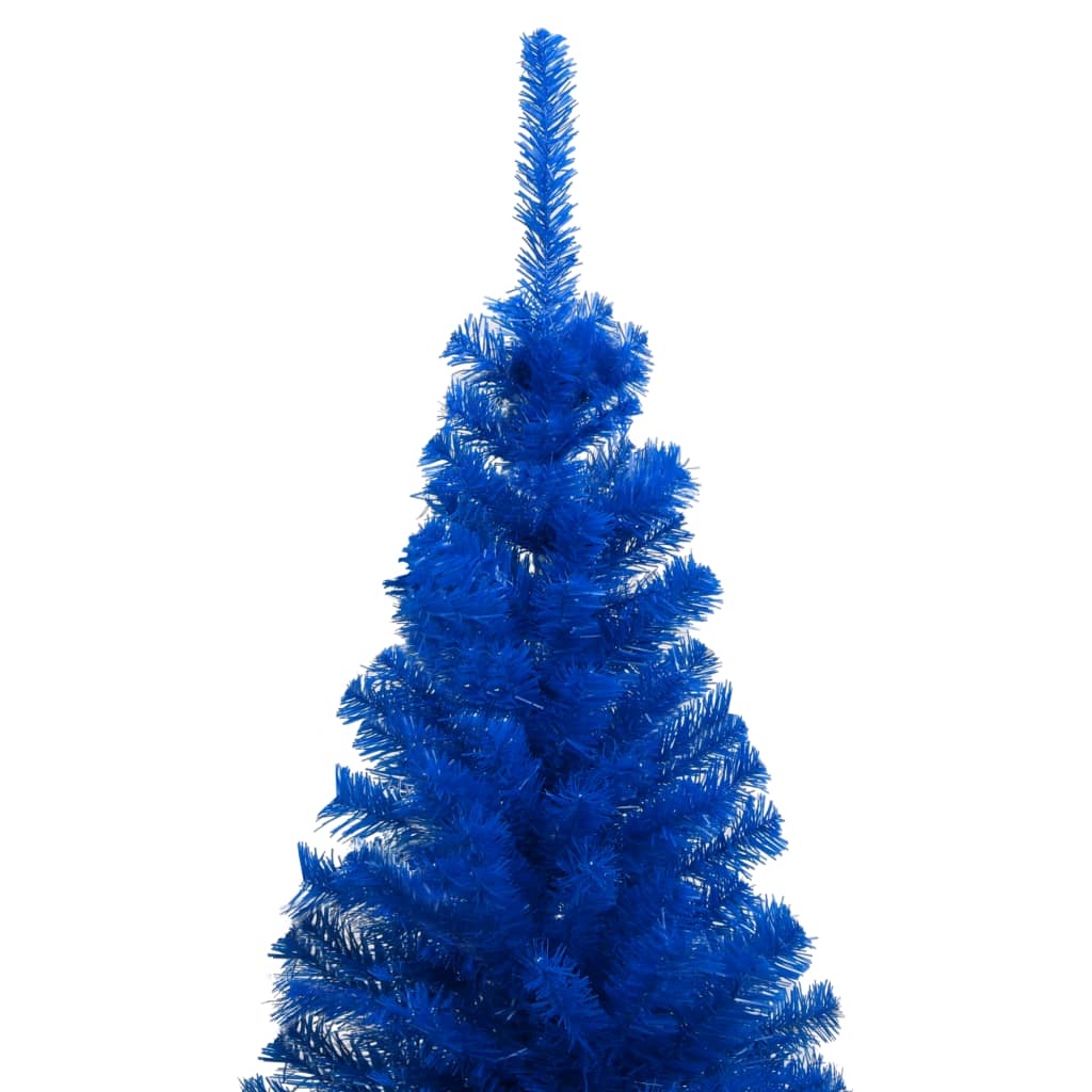 Vidaxl kunstkerstboom avec l'éclairage et les balles de Noël 180 cm PVC bleu