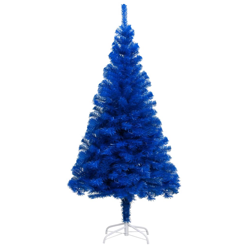 Vidaxl kunstkerstboom avec l'éclairage et les balles de Noël 240 cm PVC bleu