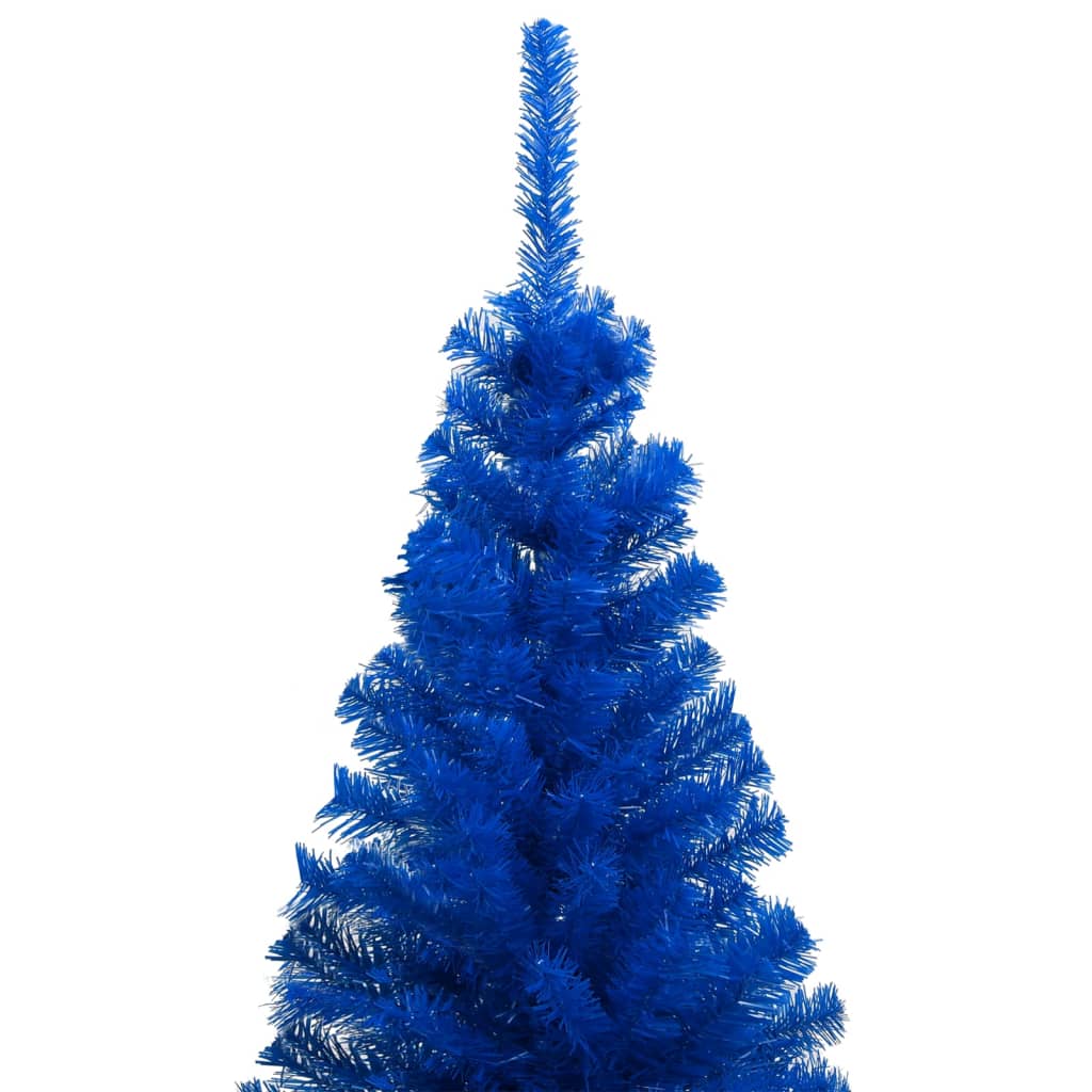 Vidaxl kunstkerstboom avec l'éclairage et les balles de Noël 240 cm PVC bleu